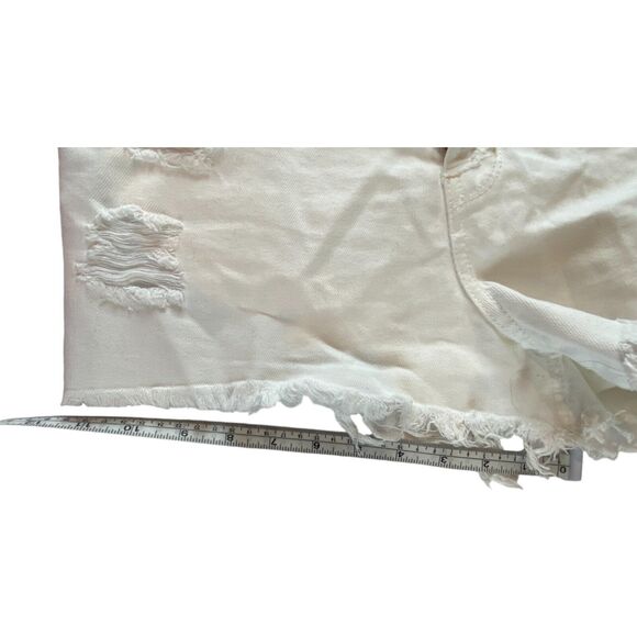 Hollister Womens Shorts Size 13/31 White High Rise Cut Off Distressed Button Fly - Picture 4 of 8